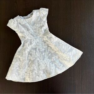 Elegant Silver Floral Kids Dress